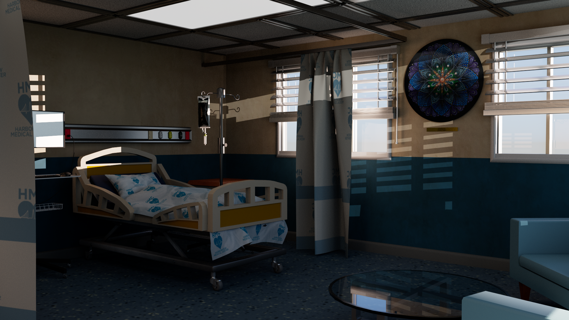 High-Fidelity Hospital Room Render
